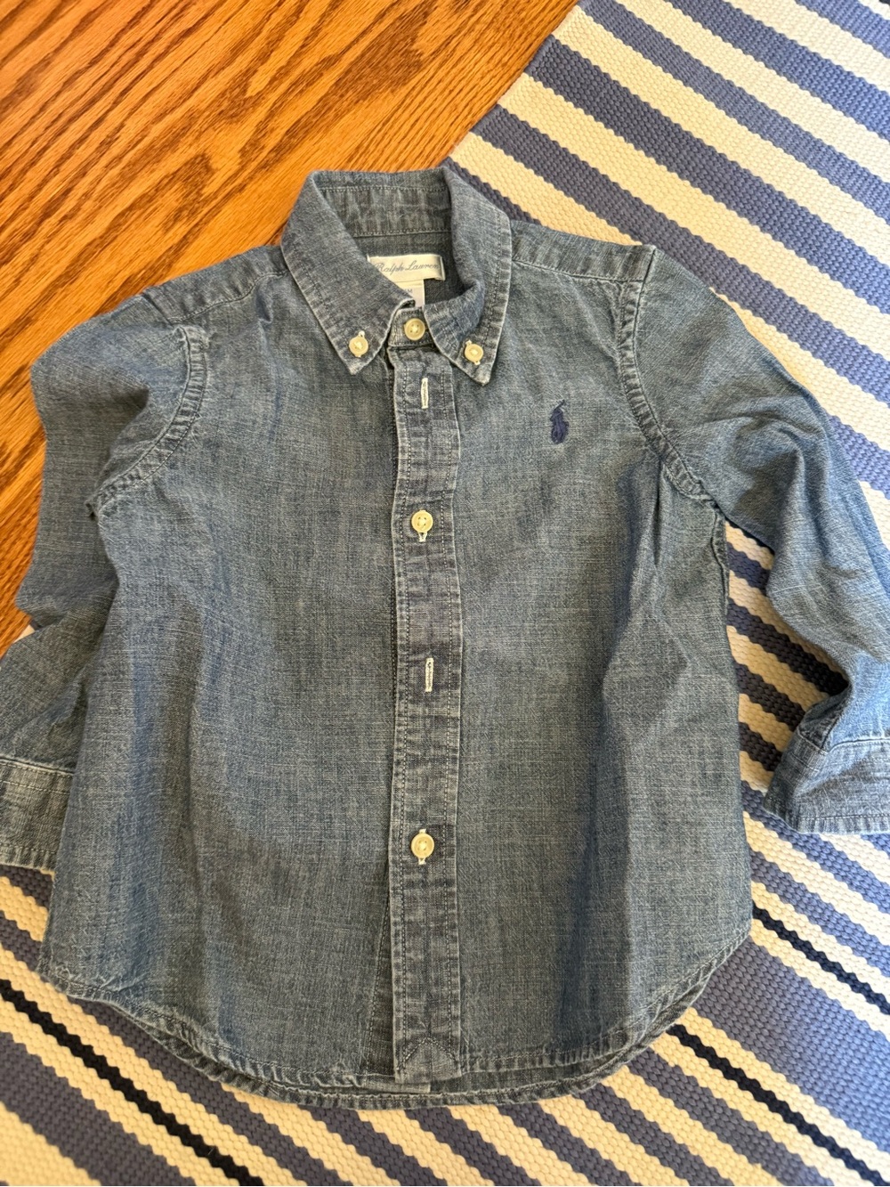 Ralph Lauren Button Down Shirt in Blue Baby 24M